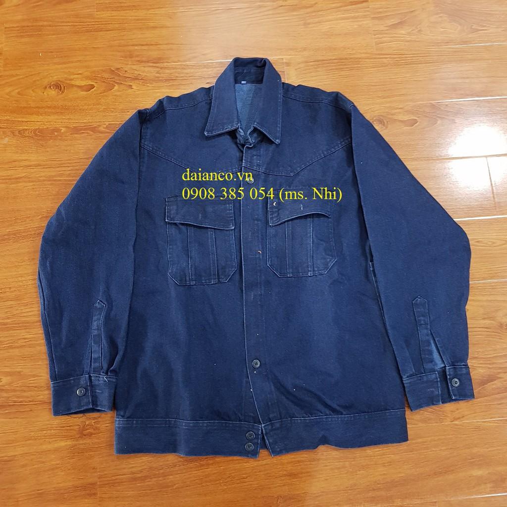 Quần lẻ, Áo lẻ vải jeans Điện Lực xanh đen vải dày dặn- Hình thật