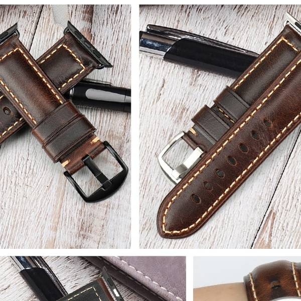 Dây da đeo thay thế cho Apple Watch 38mm / 40mm hiệu Kakapi Leather thiết kế tinh tế mới lạ, dây da cao cấp, ôm sát tay - hàng nhập khẩu