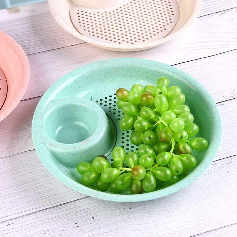 Combo 2 Đĩa Đựng Thức Ăn Có Khay Chấm Gia Vị Và Lưới Ráo Dầu