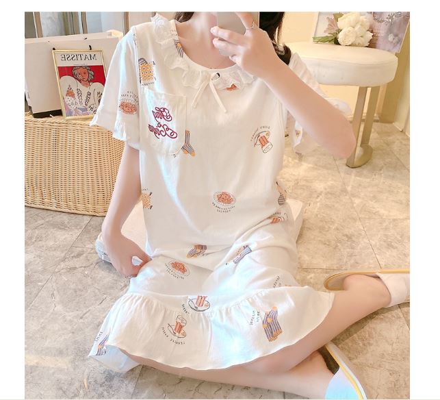 Váy, Đầm Bầu Và Sau Sinh Azuno AZ8856 Chất Liệu Cotton Có Khé Mở Cho Con Bú Mặc Nhà Mùa Hè