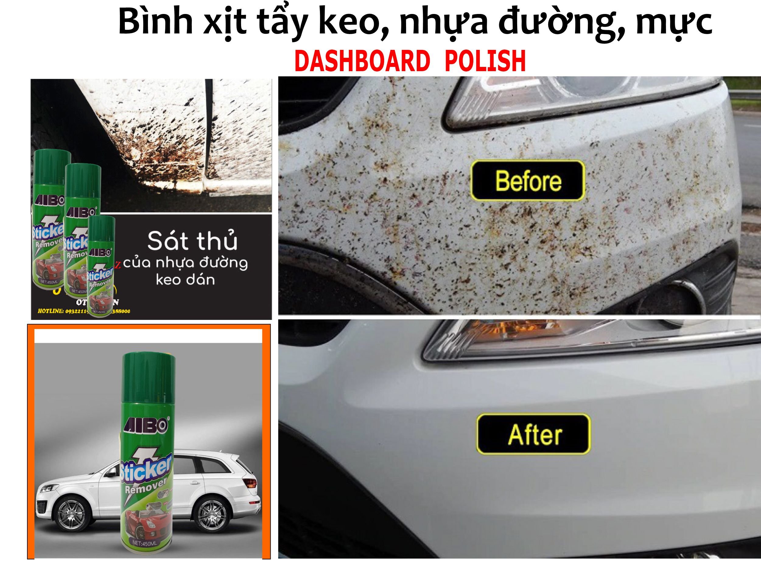 Bình xịt tẩy vết bẩn, keo dán, nhựa đường AIBO