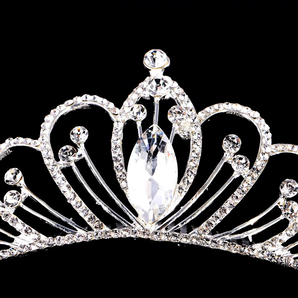 Bridal Wedding Crystal Rhinestone Hair Clip Comb Lady Diamante Heart Crown
