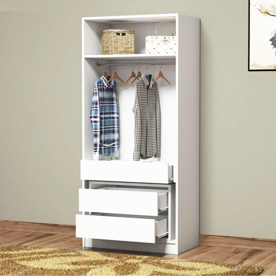 Tủ quần áo gỗ hiện đại SMLIFE Bungo | Gỗ MDF dày 17mm chống ẩm | D80xR45xC180cm