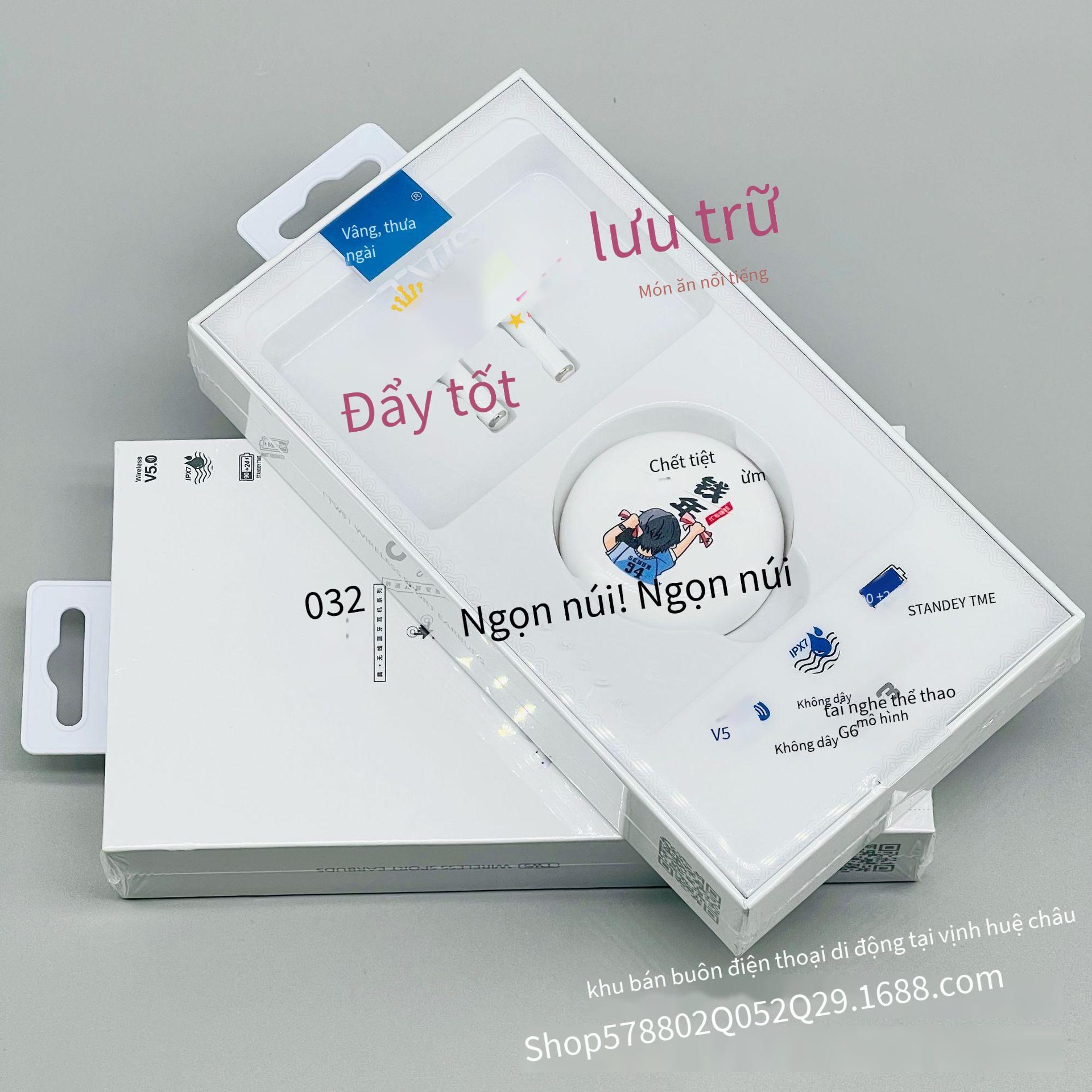 Tai nghe Bluetooth hai tai thế hệ thứ sáu được sơn nút tai không dây loại bỏ tiếng ồn bán trong tai tai nghe chơi game cảm ứng loa siêu trầm