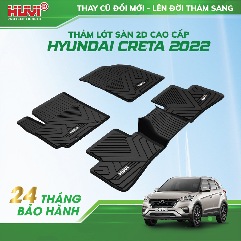 Thảm sàn ô tô Hyundai Creta 2022 nhựa TPE nguyên sinh không mùi, không độc hại
