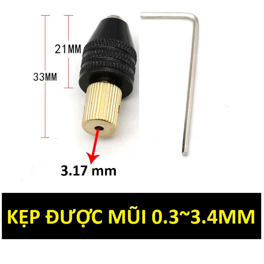 Mâm cặp mũi khoan 0.3-3.5mm mini cho máy khoan điện M8