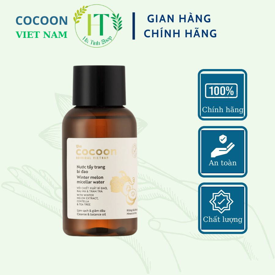 Nước tẩy trang bí đao Cocoon giúp làm sạch sâu bụi bẩn lớp trang điểm trên da 140ml - Thanh Mộc Hương Hà Tĩnh