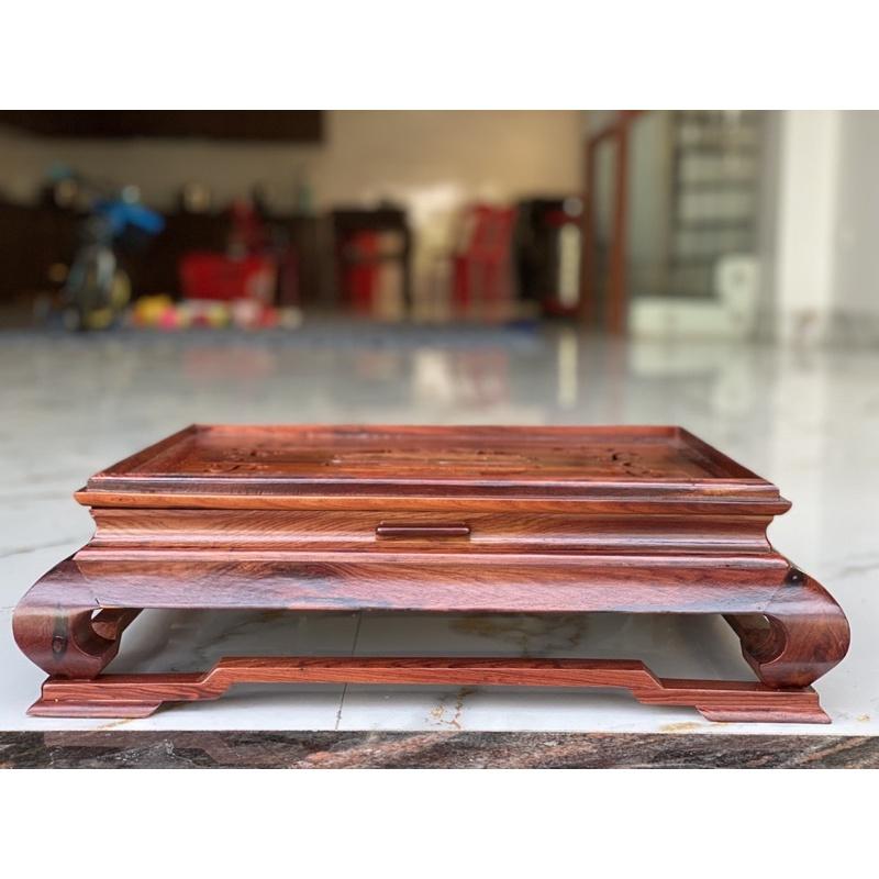Khay trà chân cuốn gỗ cẩm hàng đẹp