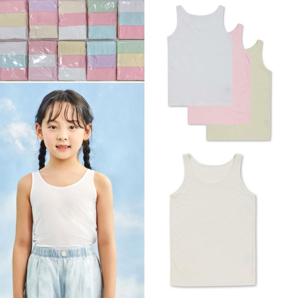 Set 3 áo 3 lỗ bé gái xuất Hàn thun cotton mềm mịn mát an toàn cho da bé MamLa