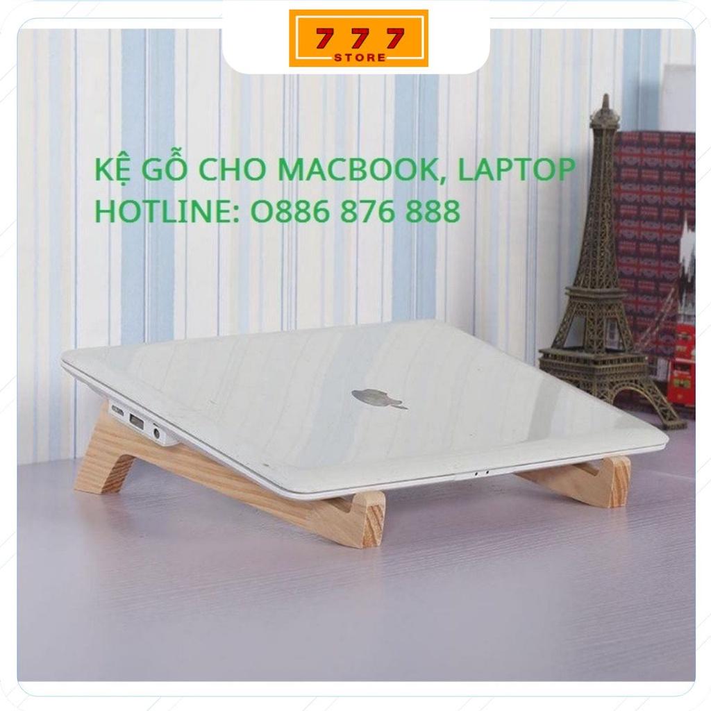 Giá đỡ laptop bằng gỗ thông kê tản nhiệt cho máy tính, macbook gọn nhẹ, thiết kế chắc chắn