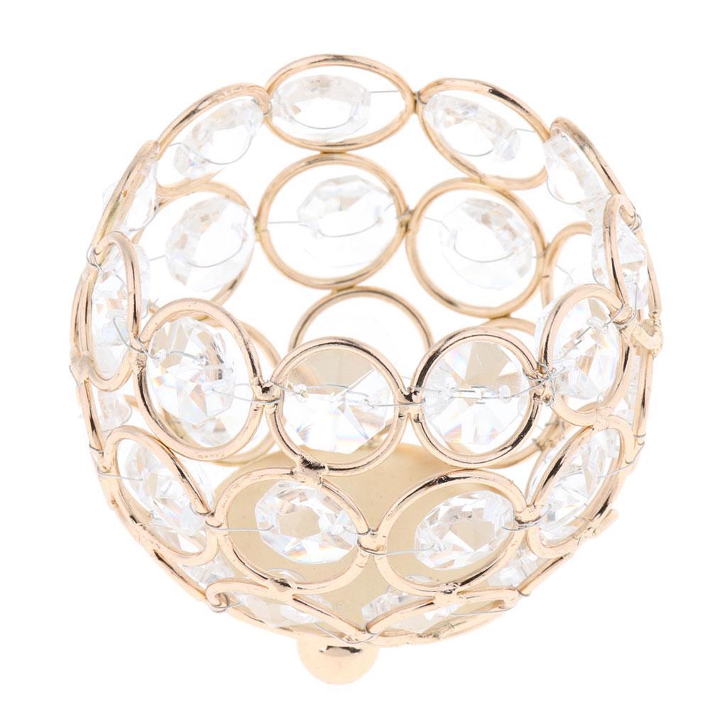 3pcs 3'' Crystal Beads Candle Holder Banquet Candlestick Table Centerpiece