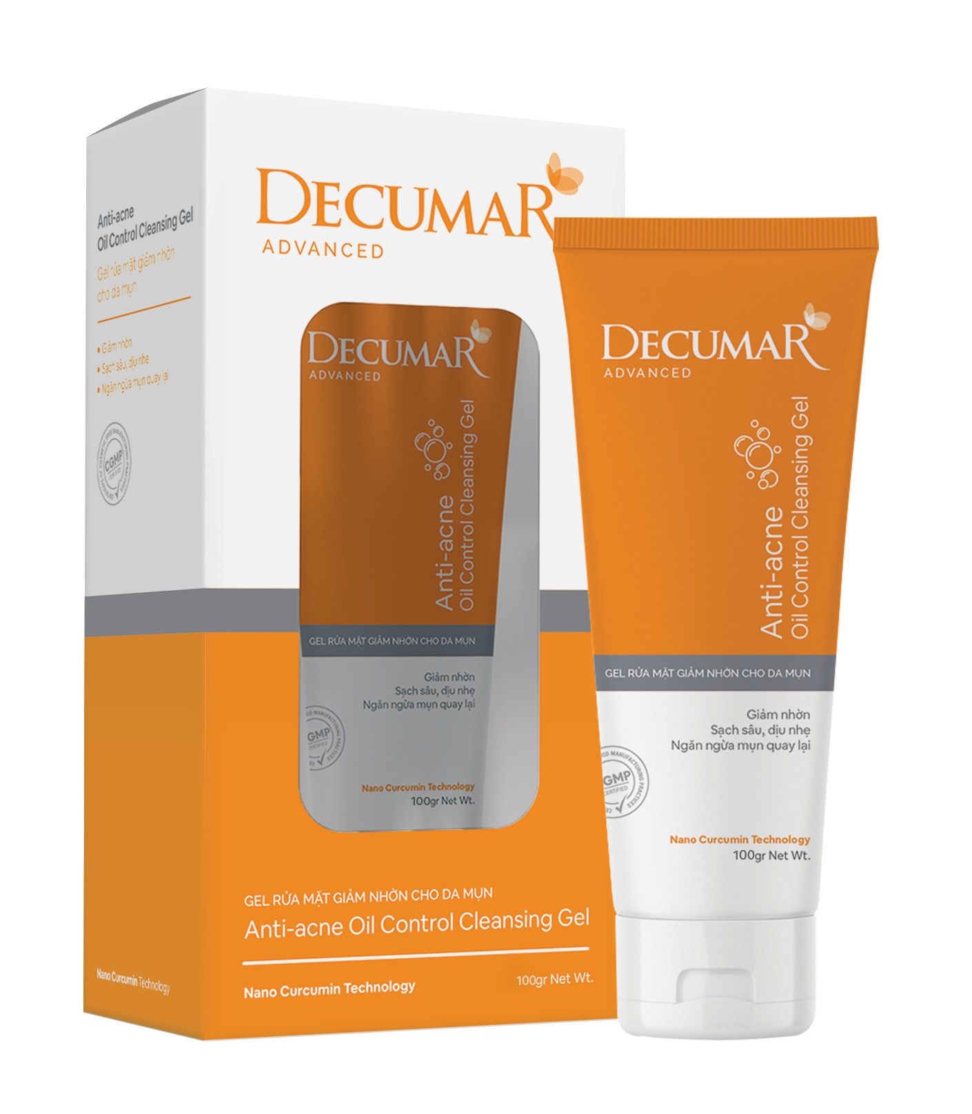 Sữa rửa mặt dạng Gel Decumar Clean Advanced 100gr hoàn toàn mới kiểm soát nhờn mụn