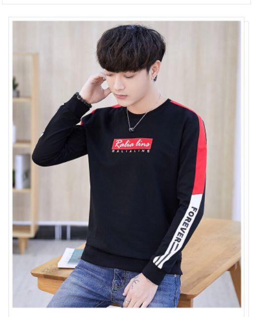 Áo thun nam tay dài chữ Forever phối màu