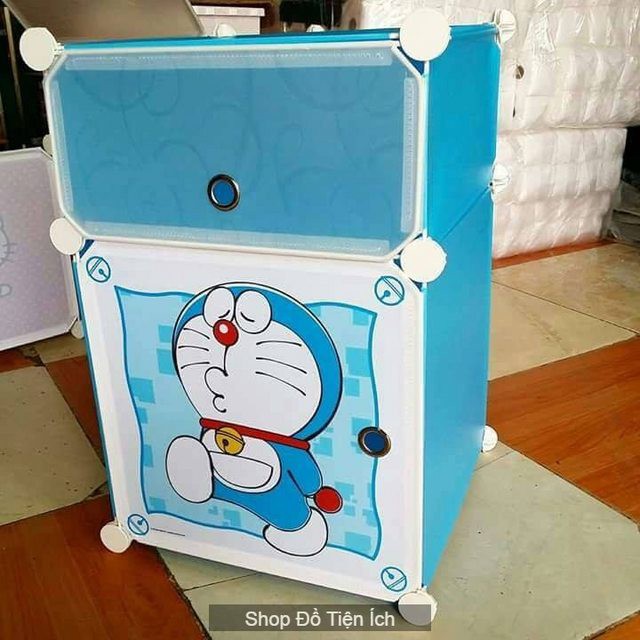 Tủ nhựa lắp ghép mini 2 tầng để đầu giường