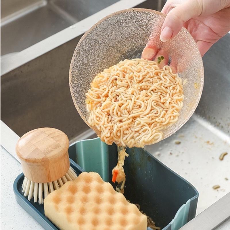 Thùng lọc rác gắn bồn rửa bát gấp gọn kèm khay để giẻ lau 2in1 - Rổ lọc rác gắn bồn rửa chén bỏ thức ăn thừa đa năng