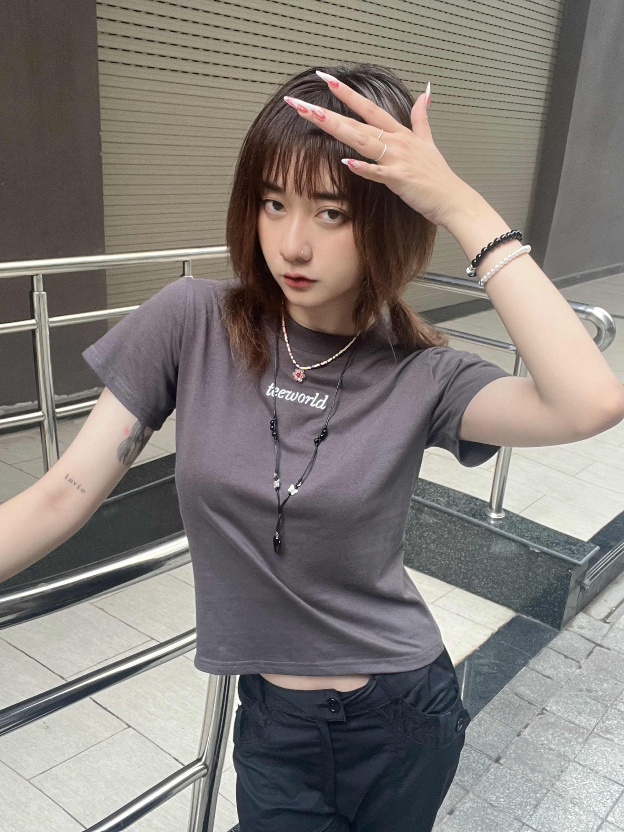 Áo thun Baby Tee Premium Basic Black Gray Local Brand Teeworld