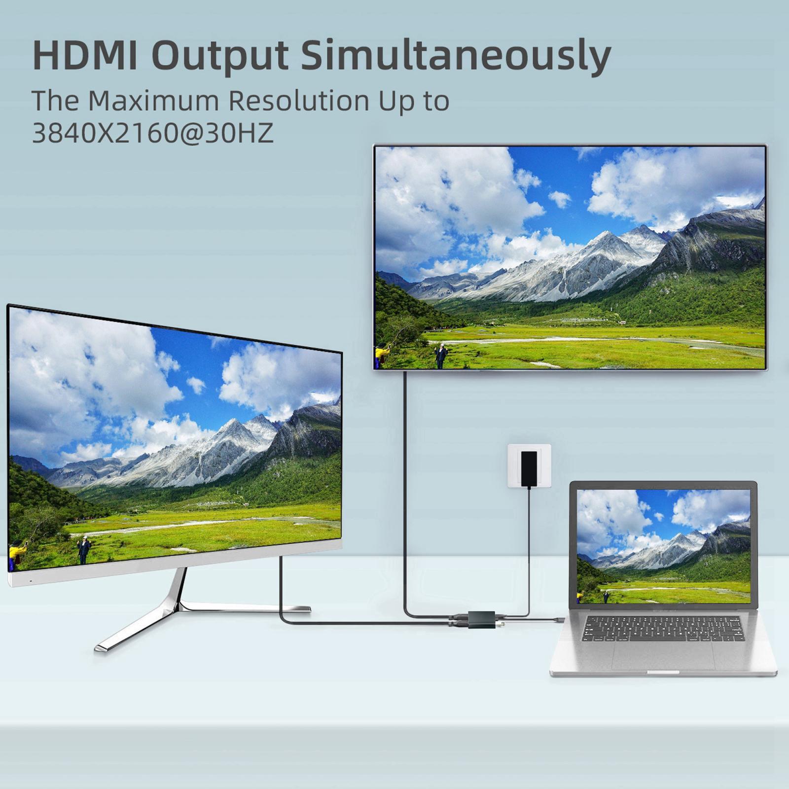 Type C to HDMI Adapter 4K 30Hz Cable for MacBook Pro 2018/2017 PC And More
