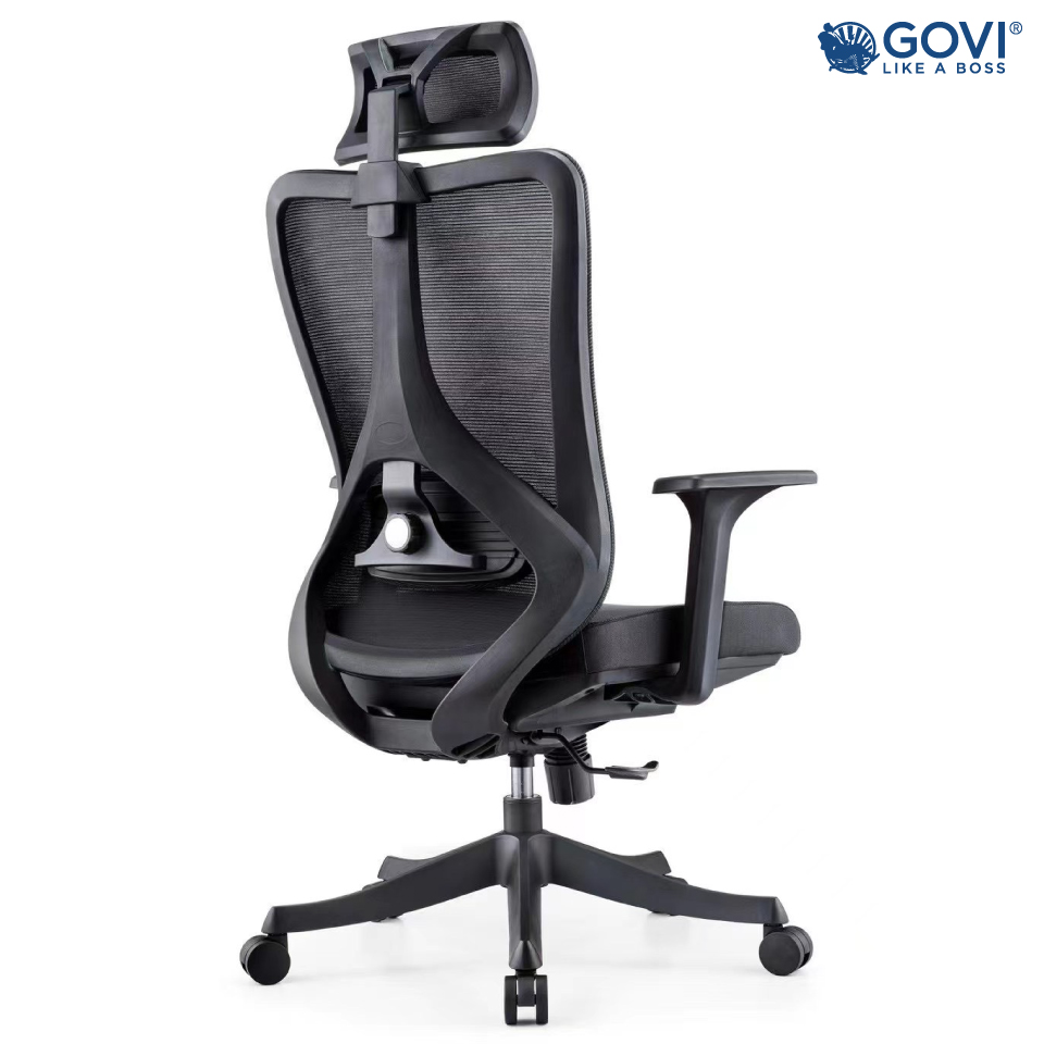 Ghế công thái học Ergonomic GOVI Ryan R3086A - Tựa đầu điều chỉnh, tựa tay cố định, khóa 1 vị trí lưng thẳng