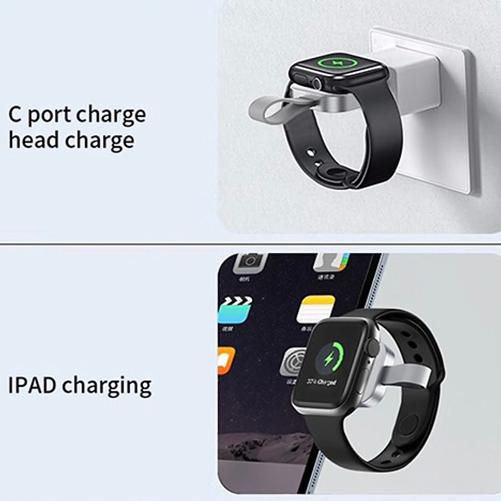 Dock đế sạc không dây magnetic sạc nhanh 2.5W hỗ trợ sạc MFI cho Apple Watch series 1 / 2 / 3 / 4 / 5 / 6 / 7 / 8 / SE / watch ultra 49mm đầu USB Cm / Type C hiệu Wiwu M16 Pro sạc được cho Apple Watch tất cả phiên bản, chip sạc thông minh - Hàng nhập khẩu