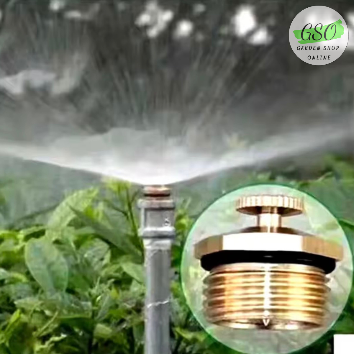 Béc tưới cây bằng đồng nguyên chất hình cánh quạt  bán kính lên tới 6-8 mét