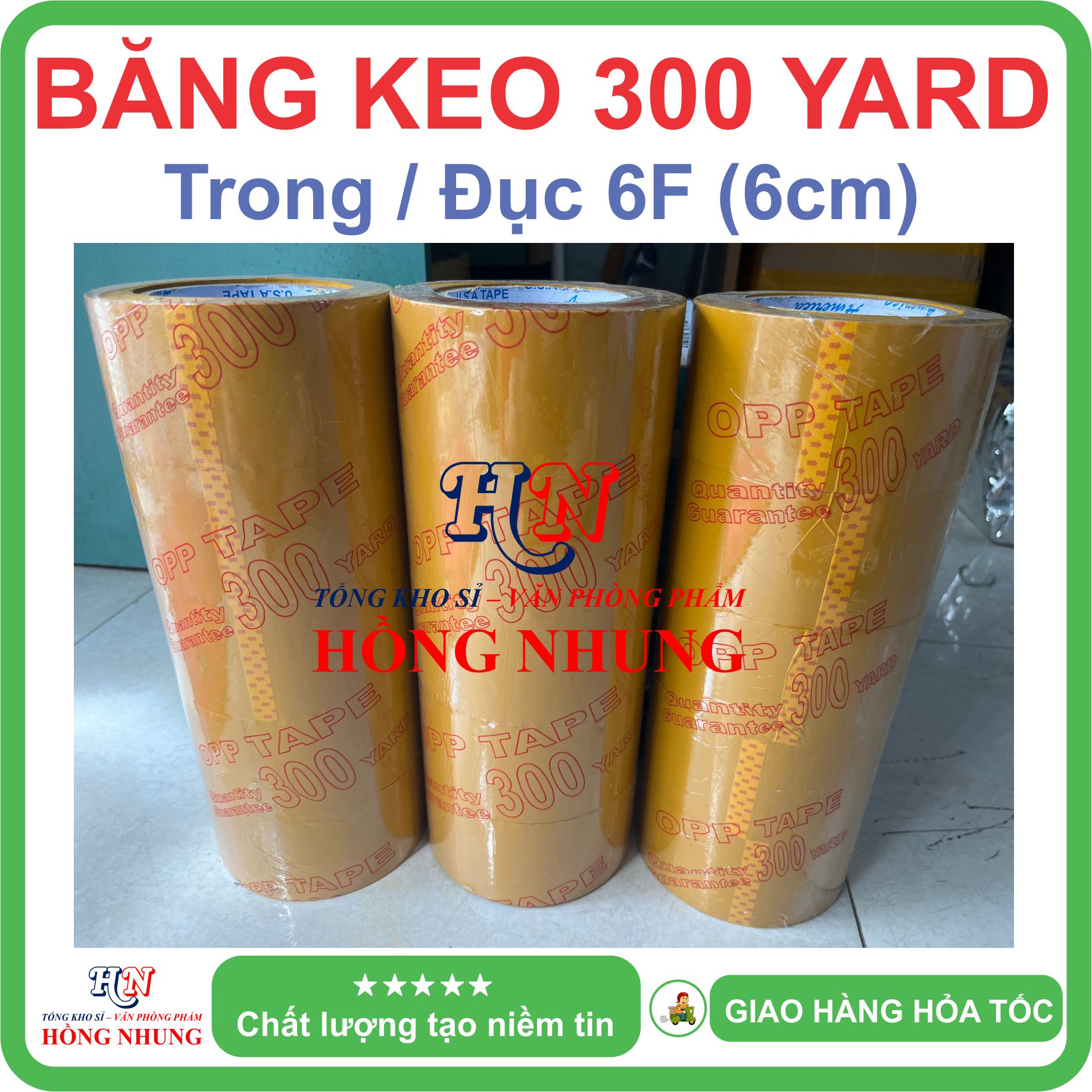 [SÉT] COMBO 5 cuộn Băng Keo Trong/ Đục 300 Yard bản 6F (6cm), Chất Keo Siêu Dính, Giúp Bạn Đóng Gói Hàng Hiệu Quả