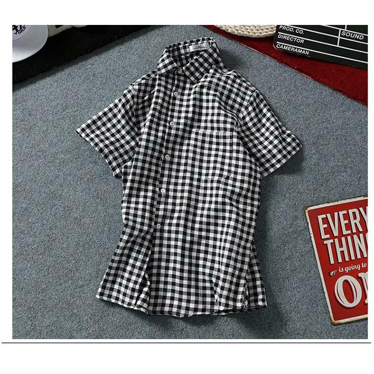 Áo sơ mi tay ngắn họa tiết sọc thời trang phong cách cho nam