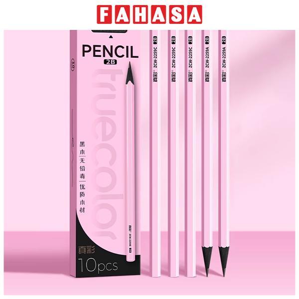 Hộp 10 Bút Chì 2B -Truecolor ZCW-2259A - Màu Hồng