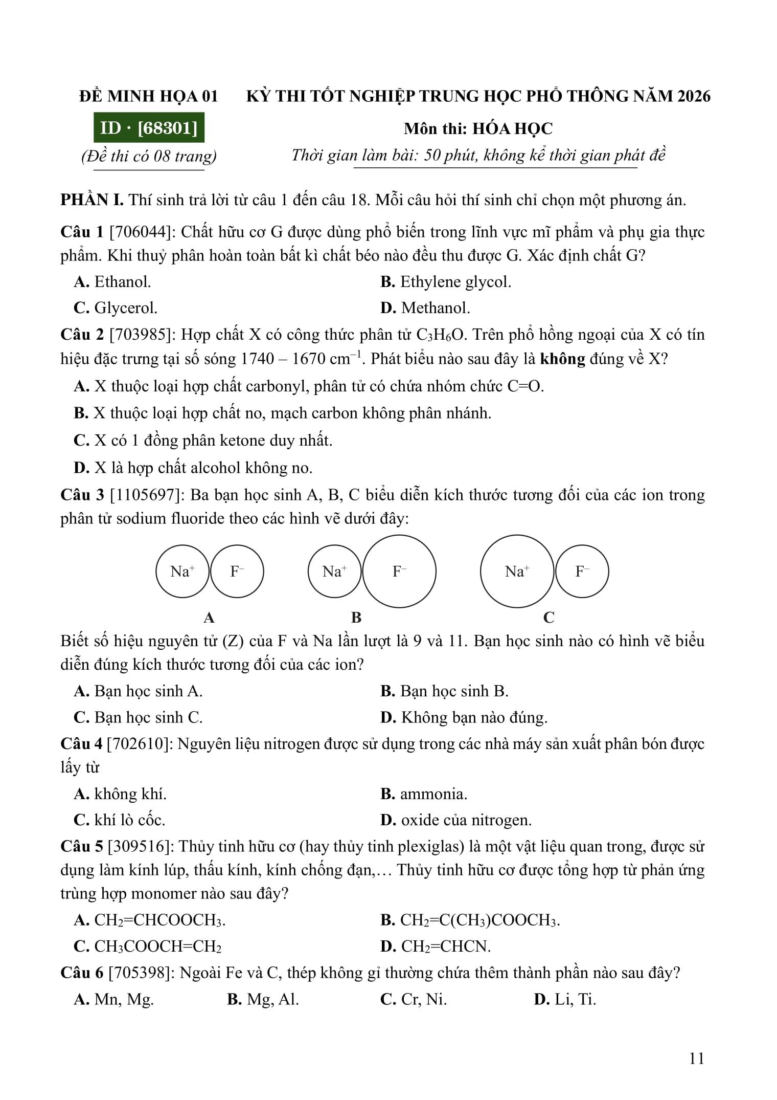 Sách - 60 Đề Minh Họa Tốt Nghiệp THPT 2026 - Môn Hóa Học