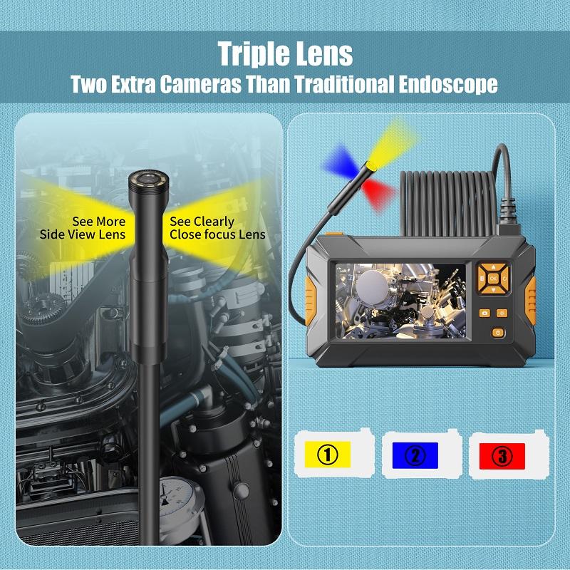 Máy ảnh nội soi công nghiệp cầm tay 4.3 '' Màn hình HD1080p Single Dual Triple Lens