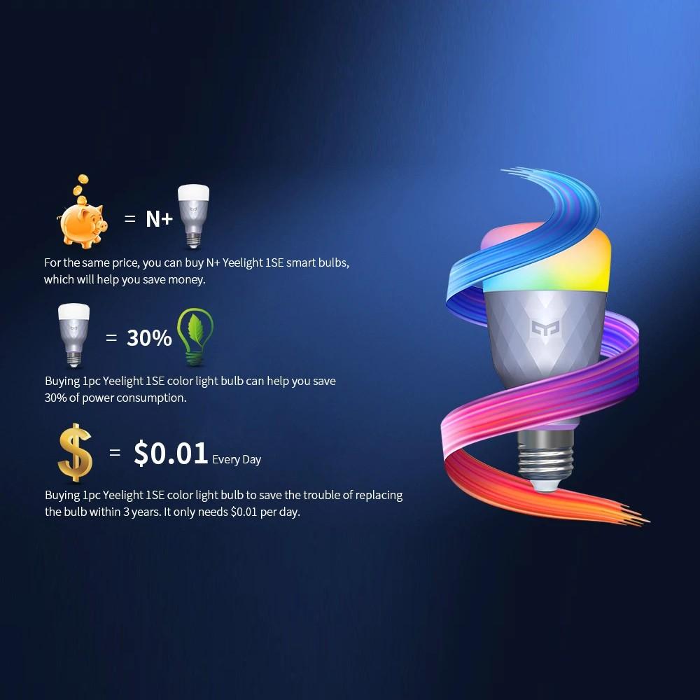 Đèn LED Yeelight YLDP001 1SE E27 6W RGBW Điều Khiển Từ Xa Hỗ Trợ Ứng Dụng Google Assistant Assistant Alexa Smartthing