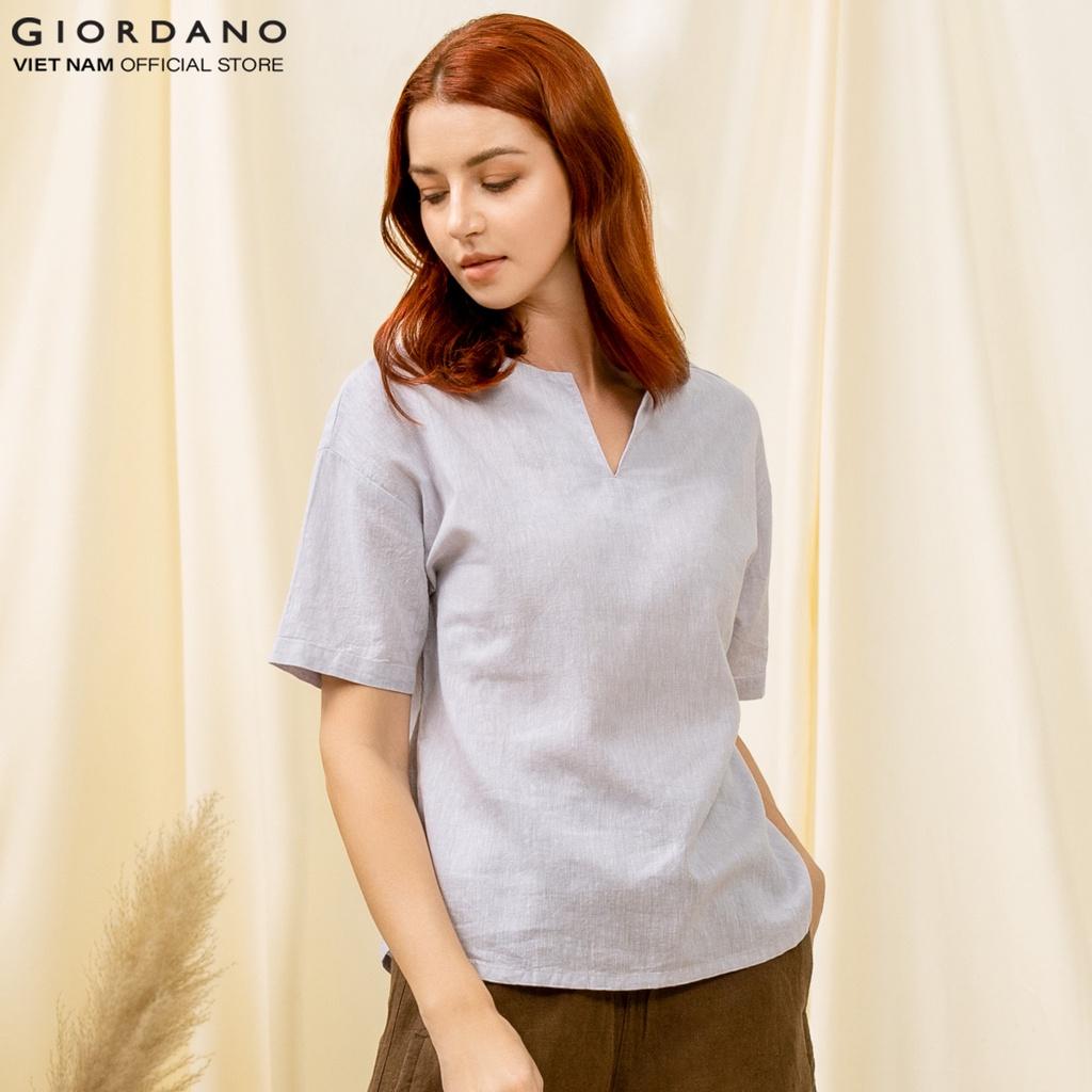 Áo Sơ Mi Linen Ngắn Tay Nữ Giordano 05340214