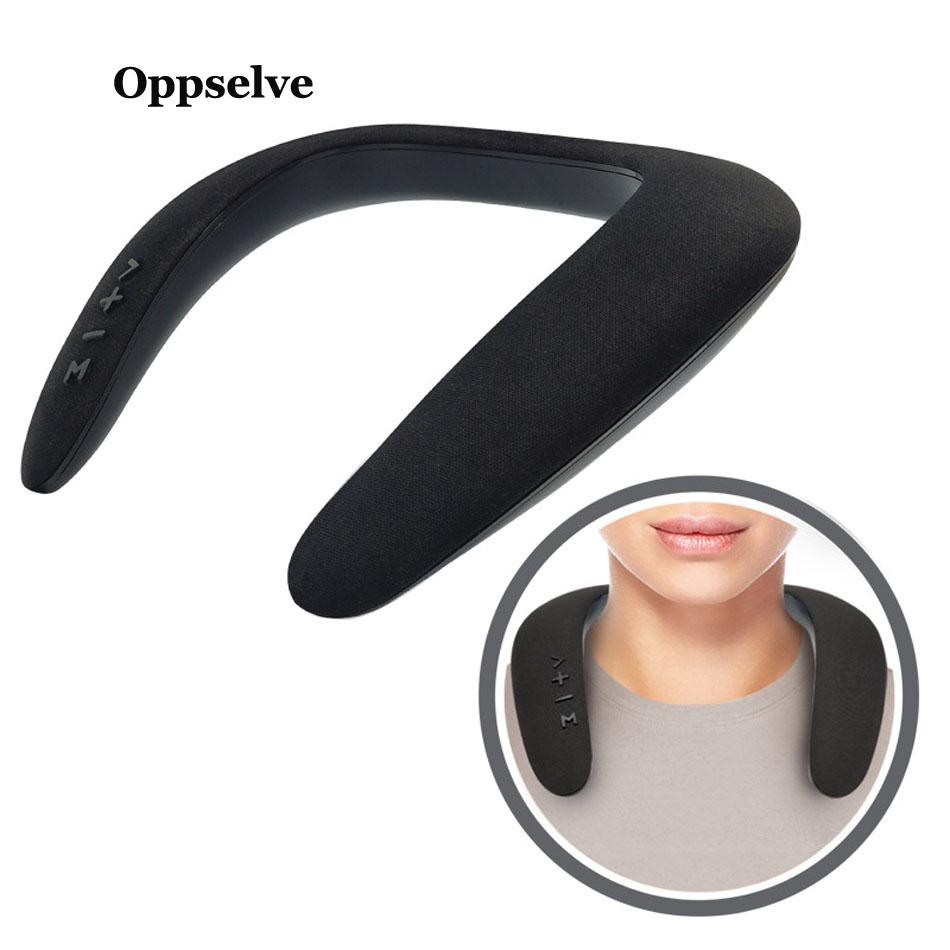 Loa cổ gắn trên cổ loa di động loa bluetooth stereo fm hỗ trợ phát thanh sd slot với micphone cho trò chơi Color: Grey