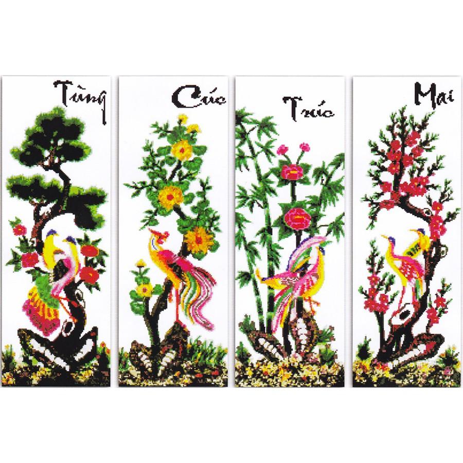 Tranh thêu chữ thập Tùng Cúc Trúc Mai DLH-222347