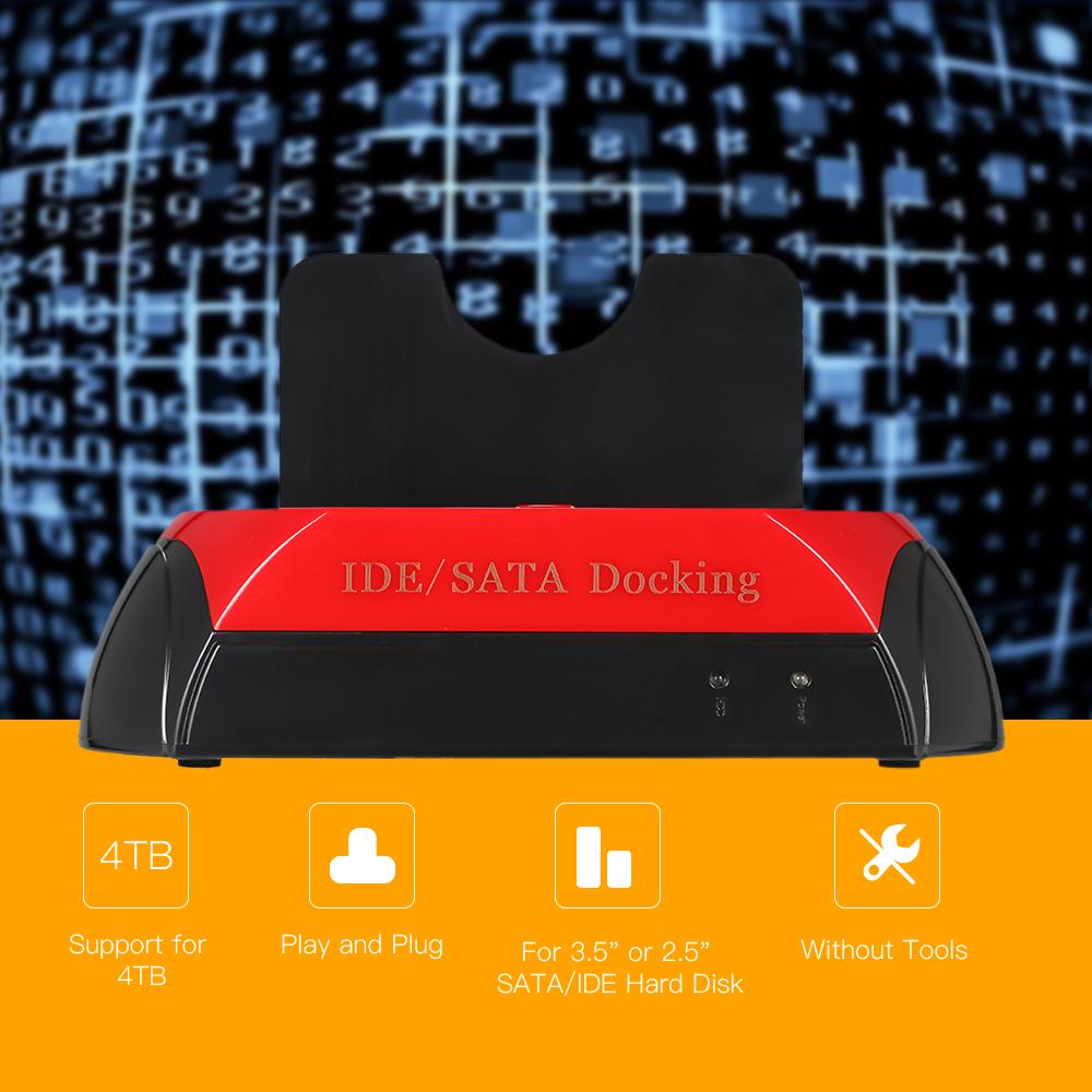 Ổ cắm cứng kép HDD kích thước 2,5 inch 3.5 inch IDE / SATA USB 2.0 - Đầu cắm của US