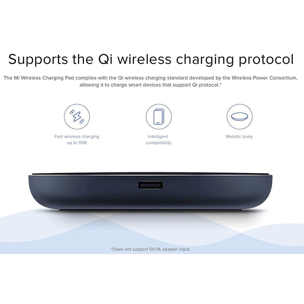 [Bản Quốc Tế] Đế Sạc Không Dây Xiaomi Mi Wireless Charging Pad Chuẩn Qi Sạc Nhanh 10W Max - Hàng Nhập Khẩu