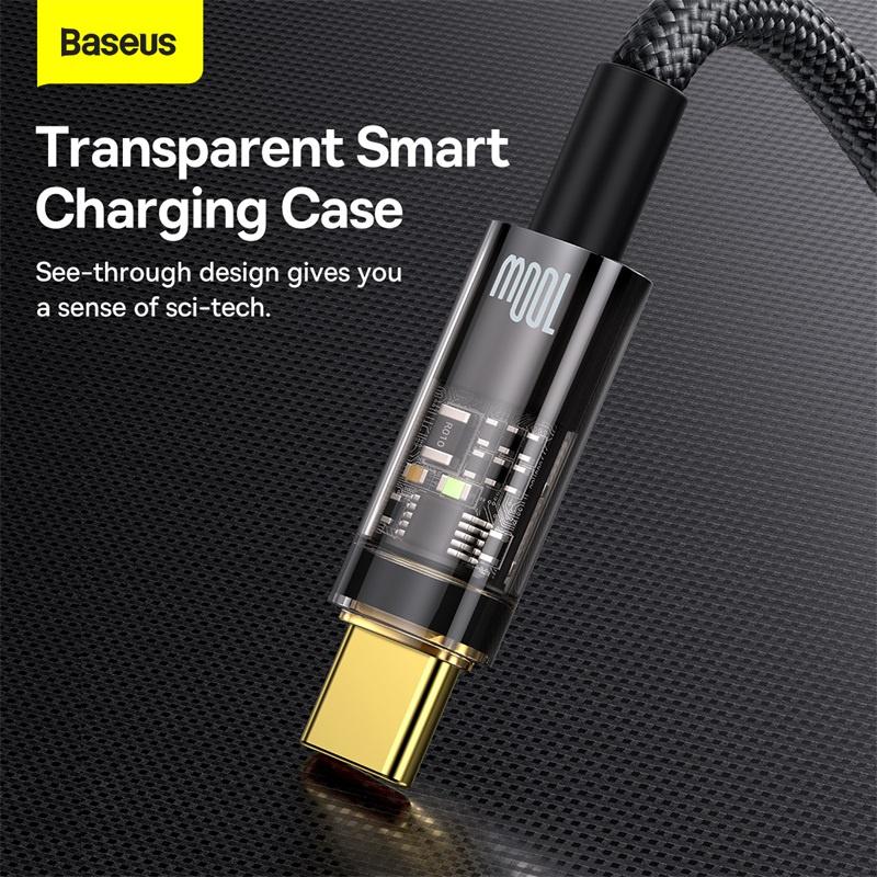 Cáp Sạc Tự Ngắt Siêu Nhanh Baseus Explorer Series Auto Power-Off Fast Charging Data Cable USB to Type-C 100W (Hàng chính hãng)