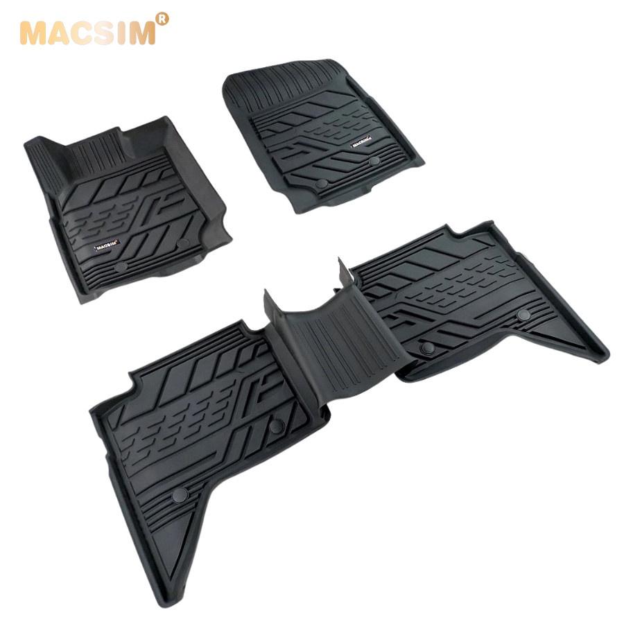 Thảm lót sàn xe ô tô Ford Ranger 2019- 2021 nhãn hiệu Macsim - chất liệu nhựa TPE đúc khuôn cao cấp - màu đen
