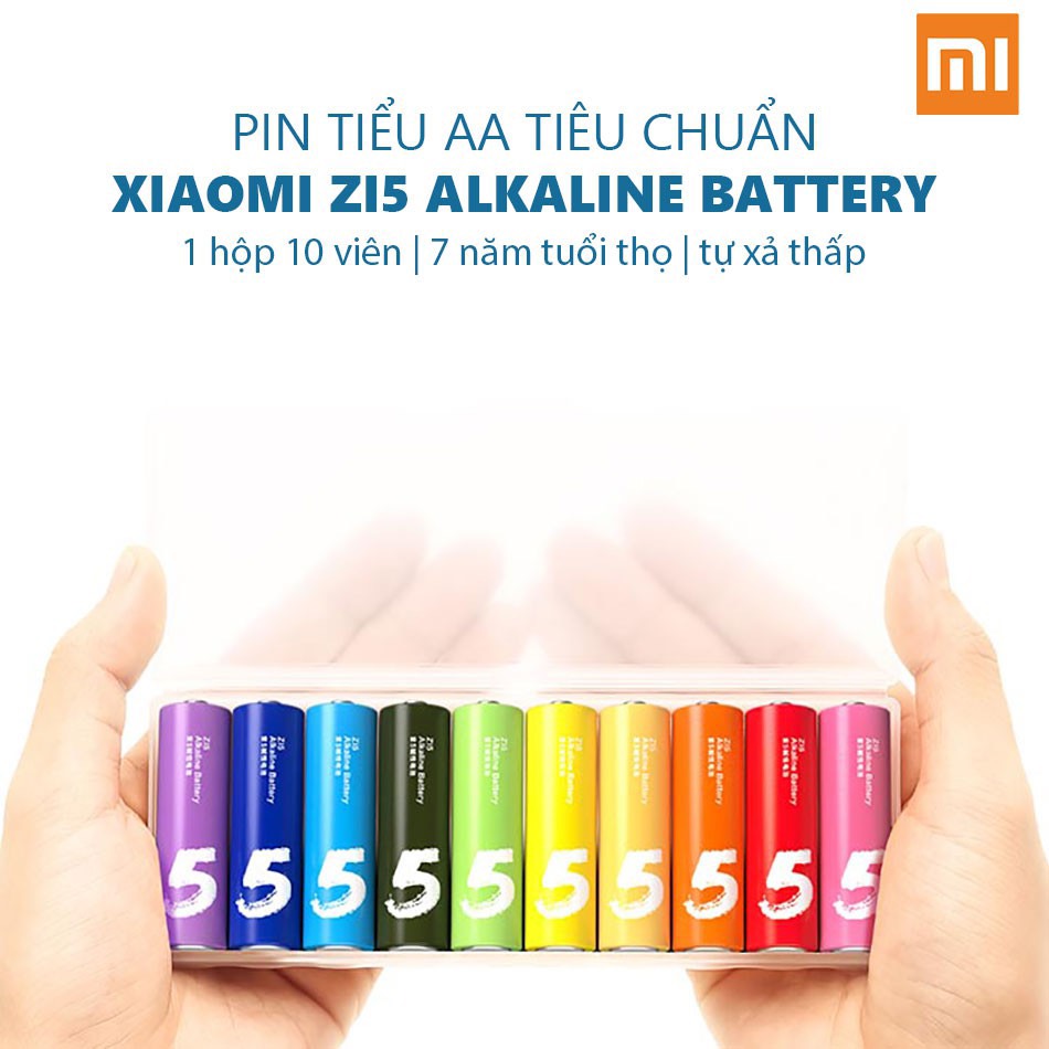 Bộ 10 viên Pin Alkaline AA Xiaomi , Dùng 1 lần - Hàng nhập khẩu