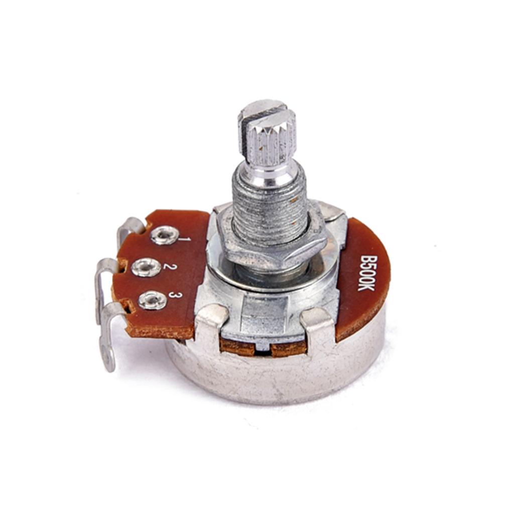 2x B500K Taper Potentiometer Pot Alpha 18mm Split Shaft for Electric Guitar
