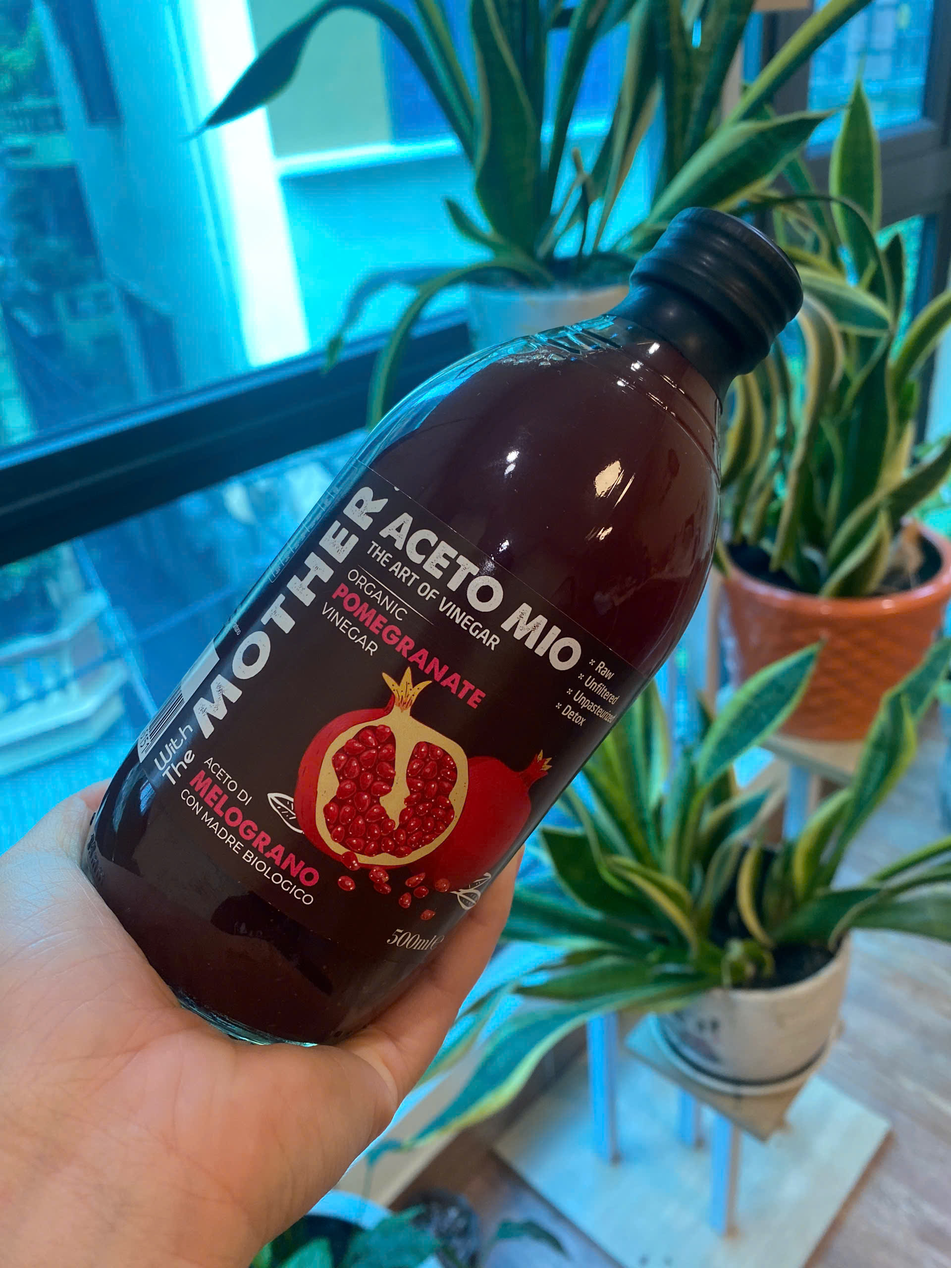 Giấm Lựu Hữu Cơ Aceto Mio (Có Giấm Cái) Chai 500ml, Hỗ Trợ Detox Cơ Thể, Tốt Cho Sức Khỏe