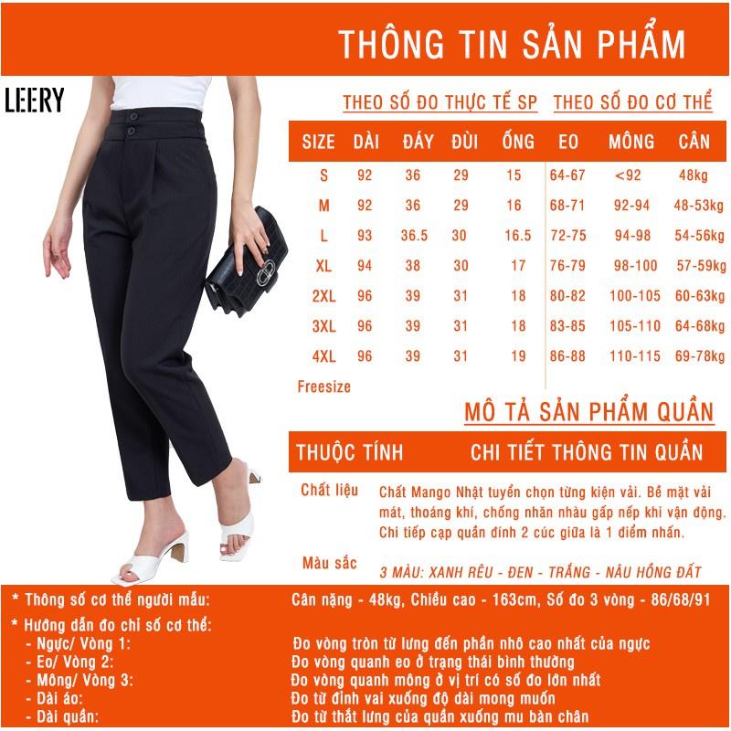 Quần baggy nữ nâng mông, quần công sở định hình dáng siêu gọn QD18 - LEERY