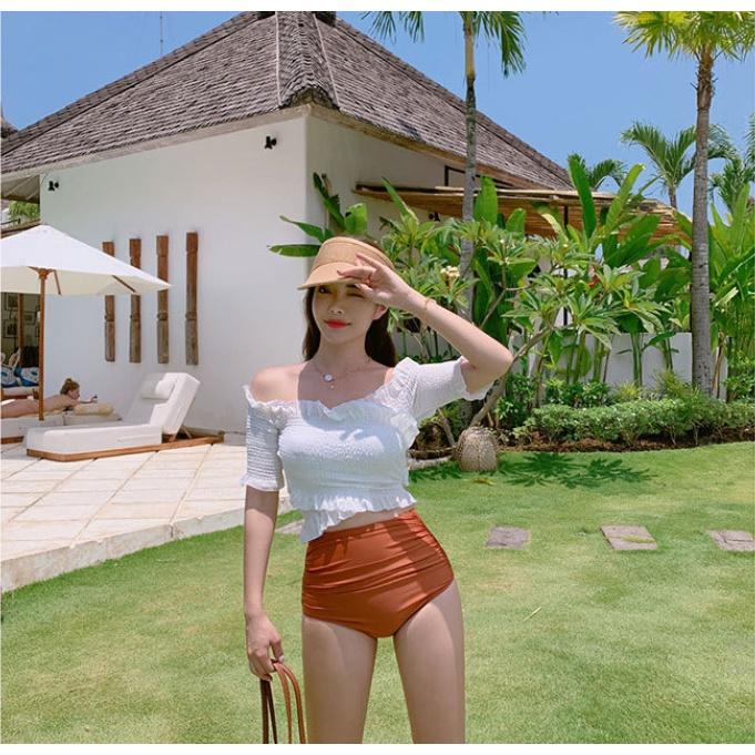 Đồ bơi lưng cao áo trễ vai B82