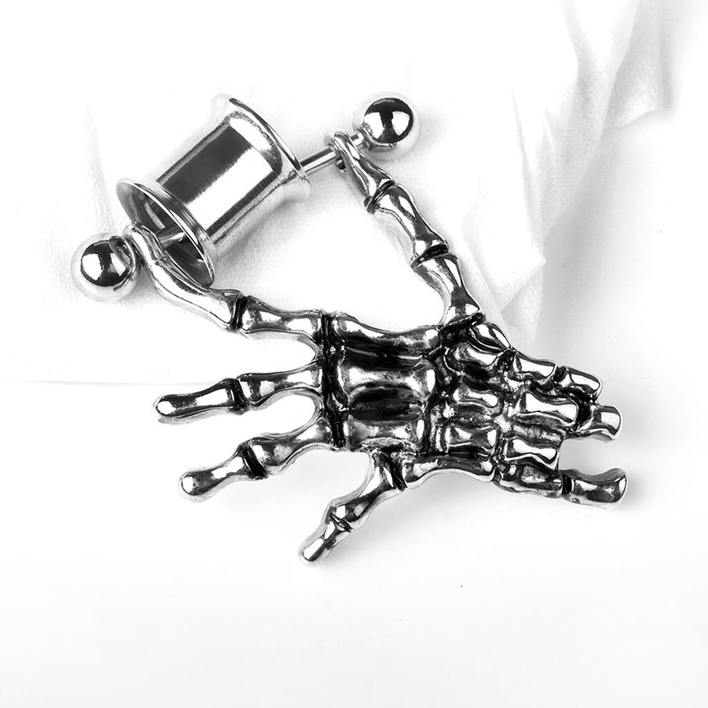 2 Pieces Stainless Steel Skeleton Hand Ear Plugs Tunnel Expander Gauges