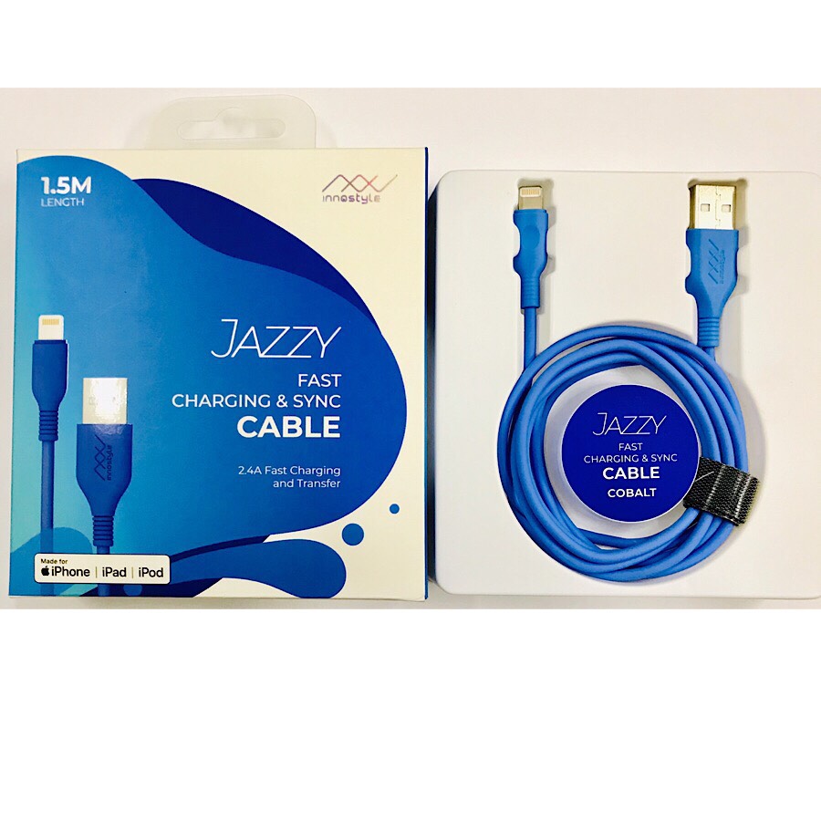 Dây cáp sạc Lightning cho iPhone và iPad hiệu INNOSTYLE Jazzy sạc nhanh 2.4A / chuẩn MFi / 1.5 Mét - hàng nhập khẩu