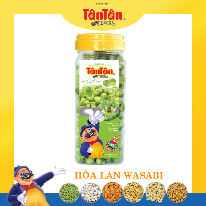 Đậu Hòa Lan Wasabi Tân Tân Hộp 190g