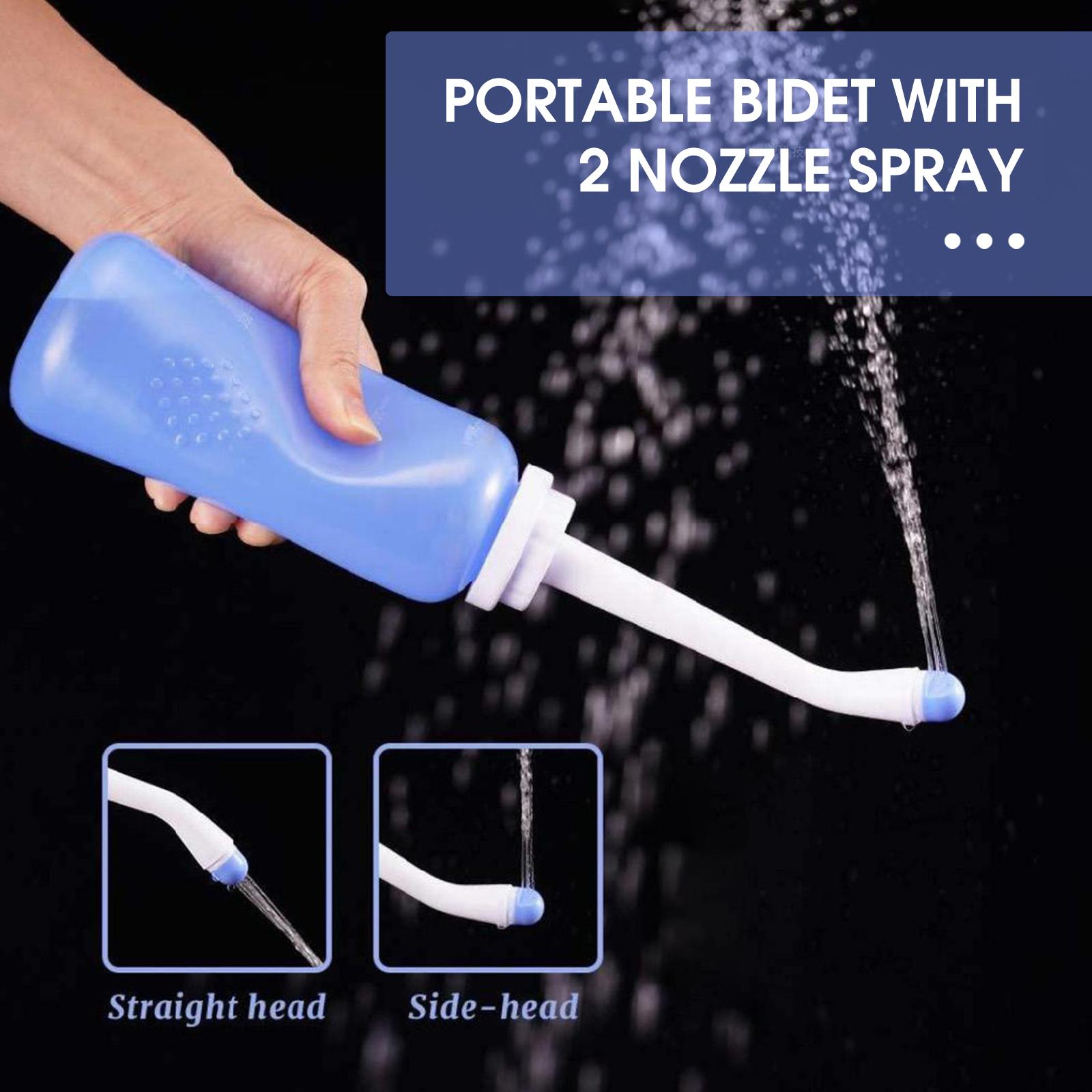 Portable Travel Bidet with 2 Nozzle Spray Handheld Personal Bidet Empty Bottle for Childbirth Cleaner Postpartum Care