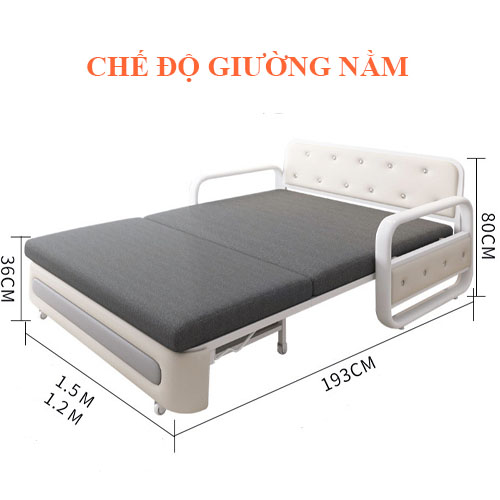 Giường sofa thông minh, ghế sofa giường đa năng gấp gọn tặng kèm 2 gối trị giá 500k kích thước 1m2, 1m5, 1m8