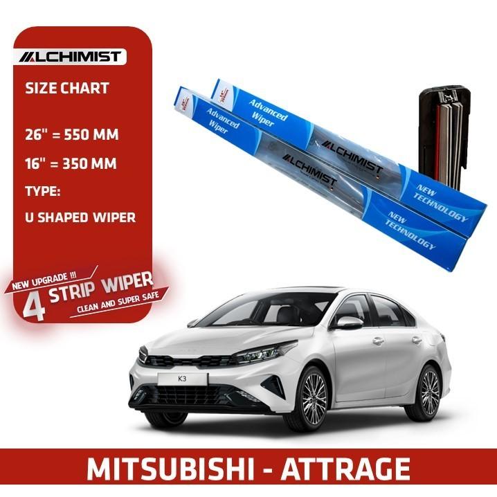 Gạt Mưa Xe Ô tô Mitsubishi Loại Silicon 4 Lưỡi Cao Cấp, Thiết Kế Thông Minh, Gạt Êm Và Sạch Hơn