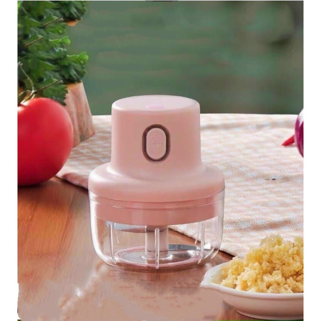 Máy xay tỏi, xay thức ăn mini dung tích 100ml- 250ml sạc pin qua cổng USB