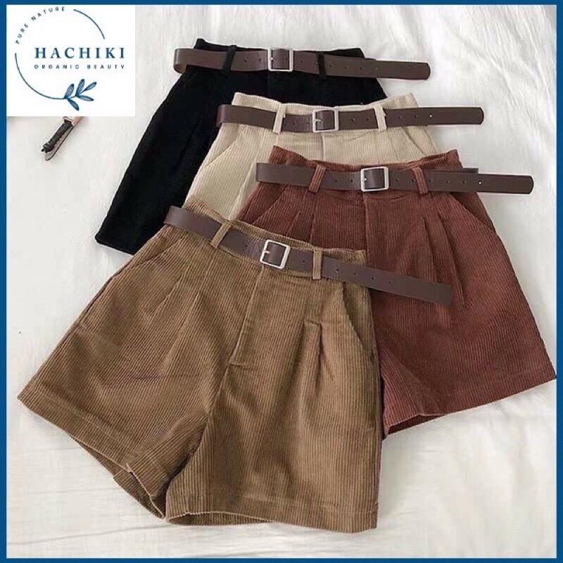 Quần short nhung tăm siêu hot chất vải mềm nhẹ thời trang Banamo Fashion quần short nhung tăm 651